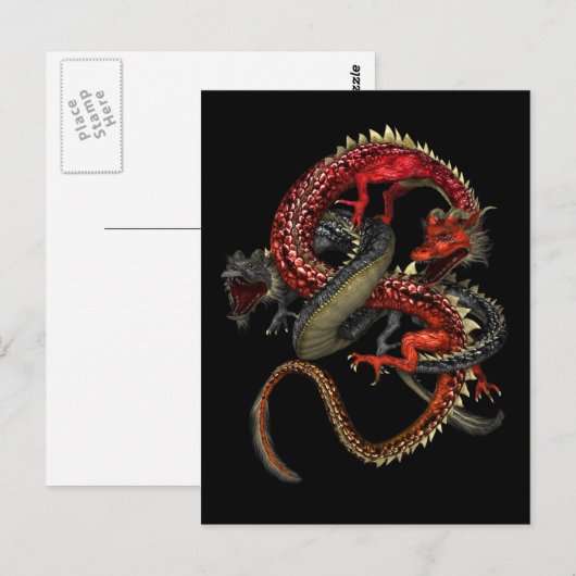 Red & Black Dragons Postkarte (Vorne/Hinten)