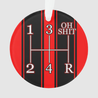 Red Black Dual Race Stripe Ornament