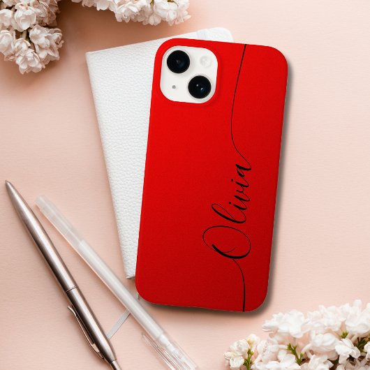 Red Black Elegance Calligraphy Script Name Case-Mate iPhone Hülle