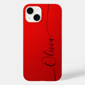 Red Black Elegance Calligraphy Script Name Case-Mate iPhone Hülle (Rückseite)