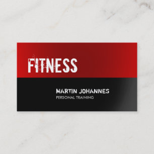 Red Black Fitness Personal Trainer Bodybuilding Visitenkarte