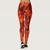 Red Black Flame Modern Chic Hipster FotoCollage Leggings (Rückseite)