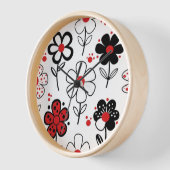 Red Black Floral Delight Uhr (Winkel)