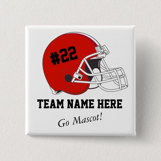 Red Black Football Helm ・ Custom Button (Vorderseite)