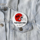 Red Black Football Helmet・ Custom Button (Beispiel)