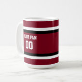 Red & Black Football Team Personalisiert Kaffeetasse (Vorderseite Links)