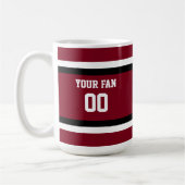 Red & Black Football Team Personalisiert Kaffeetasse (Links)