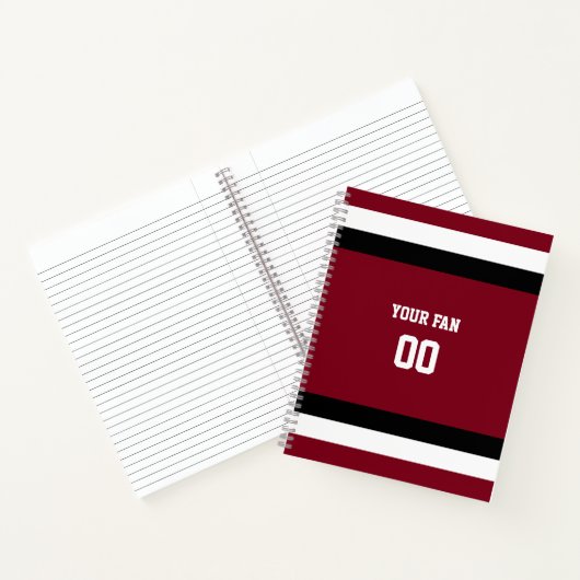 Red & Black Football Team Spiral Notizbuch (Innenseite)