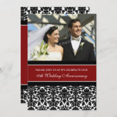 Red Black Foto 10. Jubiläum Party Einladung (Vorne/Hinten)