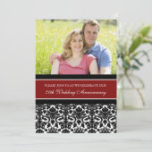 Red Black Foto 20-jährige Party Einladung (Stehend Vorderseite)