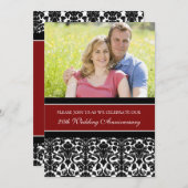 Red Black Foto 20-jährige Party Einladung (Vorne/Hinten)