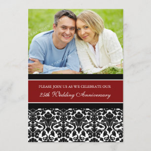 Red Black Foto 25-jährige Party Einladung