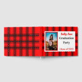 Red Black Foto Graduation Party Gästebuch (Voll)