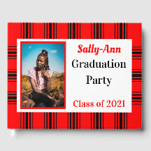 Red Black Foto Graduation Party