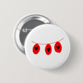 Red Black Garland Weihnachten Design Kaffee Tasse Button (Vorne & Hinten)