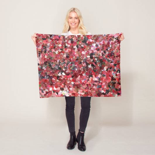Red Black Geo Spritzer Abstrakt Fleece Blankon (Beispiel)