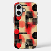 Red & Black Geometric Art Phone Case für iPhone (Rückseite)