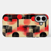 Red & Black Geometric Art Phone Case für iPhone (Rückseite (Horizontal))