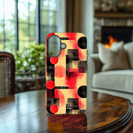 Red & Black Geometric Art Phone Case für iPhone