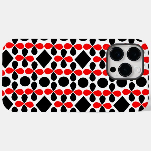 Red Black Geometric Case-Mate iPhone Hülle (Rückseite (Horizontal))