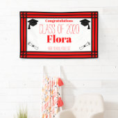 Red Black Geometric Graduation Party Banner (Insitu)