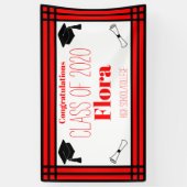 Red Black Geometric Graduation Party Banner (Vertikal)
