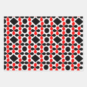 Red Black Geometric Modern Festival Geschenkpapier Set (Vorderseite 3)