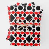 Red Black Geometric Modern Festival Geschenkpapier Set (Beispiel)