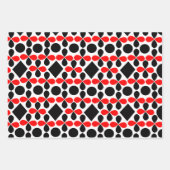 Red Black Geometric Modern Festival Geschenkpapier Set (Vorderseite)