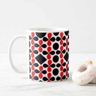 Red Black Geometric Pattern Kaffeetasse