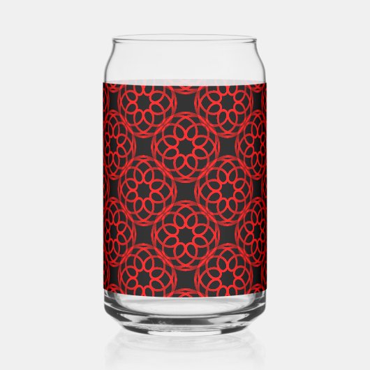 Red Black Geometric Seamless Pattern Dosenglas (Rückseite)