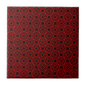 Red Black Geometric Seamless Pattern Fliese (Vorderseite)