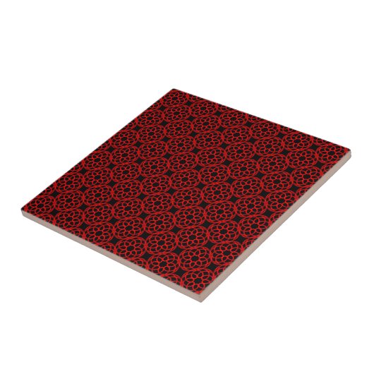 Red Black Geometric Seamless Pattern Fliese (Seite)