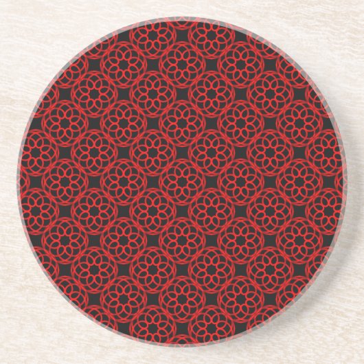 Red Black Geometric Seamless Pattern Getränkeuntersetzer (Vorne)