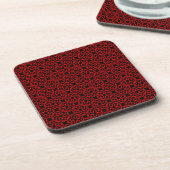 Red Black Geometric Seamless Pattern Getränkeuntersetzer (Linke Seite)
