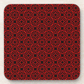 Red Black Geometric Seamless Pattern Getränkeuntersetzer (Vorderseite)