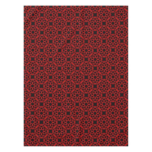 Red Black Geometric Seamless Pattern Tischdecke (Vorderseite)