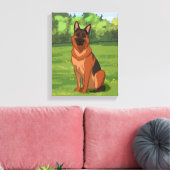 Red & Black German Shepherd GSD Leinwanddruck (Insitu (Wohnzimmer))