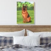 Red & Black German Shepherd GSD Leinwanddruck (Insitu (Schlafzimmer))