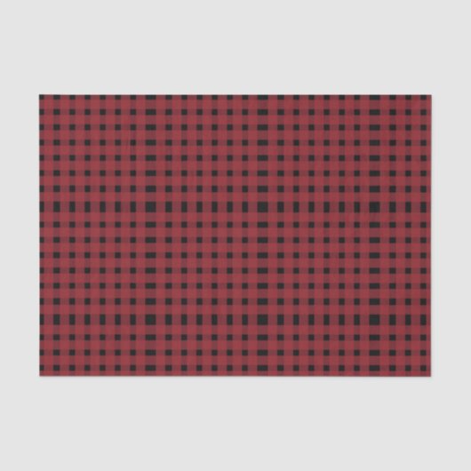 Red Black Gingham Pattern Seidenpapier (Vorderseite)