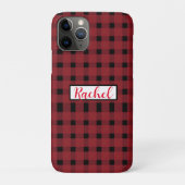 Red Black Gingham Personalisiert Case-Mate iPhone Hülle (Rückseite)