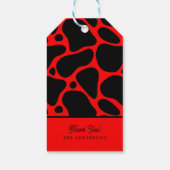 Red & Black Giraffe Muster Geschenkanhänger (Rückseite)