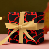 Red & Black Giraffe Muster Geschenkpapier