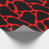 Red & Black Giraffe Muster Geschenkpapier (Ecke)