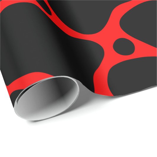 Red & Black Giraffe Muster Geschenkpapier (Rolleneckpunkt)
