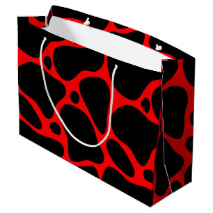 Red & Black Giraffe Muster Große Geschenktüte