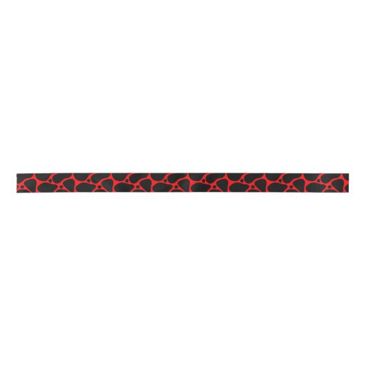 Red & Black Giraffe Muster Satinband (Vorderseite)
