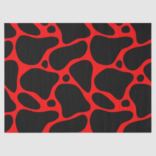 Red & Black Giraffe Muster Seidenpapier (Vorderseite)