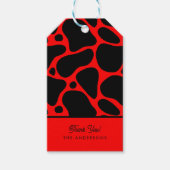 Red & Black Giraffe Pattern Geschenkanhänger (Vorderseite)