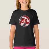 Red Black Girls Volleyball Team Farben T-Shirt (Vorderseite)